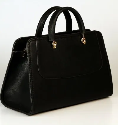 Women black leather handbag