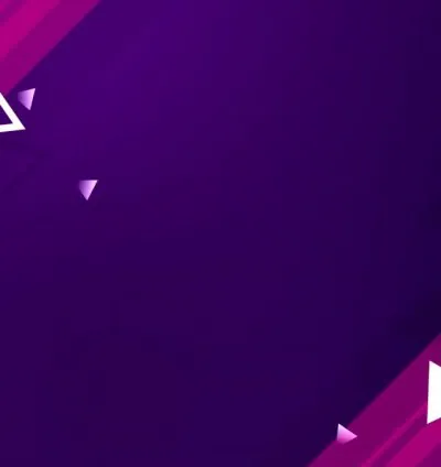 Intro animation with purple background and white triangles