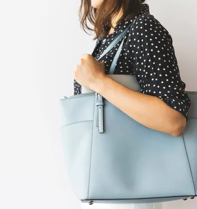 Modern blue handbag