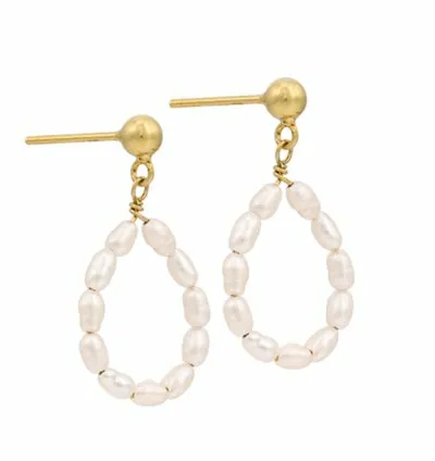 925 sterling silver Baroque rice bead earrings