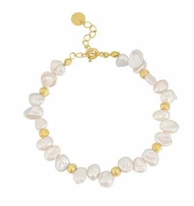 925 sterling silver Baroque pearl bracelet