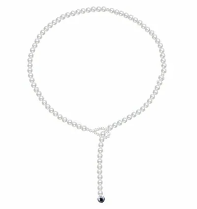 925 sterling silver pearl design drawing clavicle chain